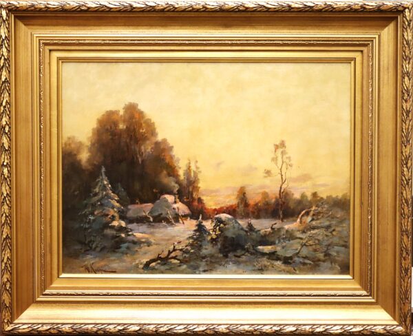 Julius von Klever - Talvimaisema - Öljyvärimaalaus