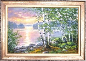 Jukka Parviainen - Kesäilta Höytiäisellä - Öljyvärimaalaus