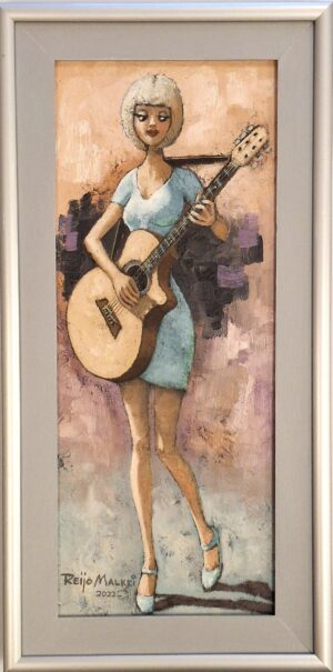 Reijo Malkki - Kitaran soittaja - Öljyvärimaalaus