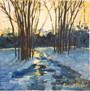Iisakki Ratilainen - Snowy stream - Akryylimaalaus